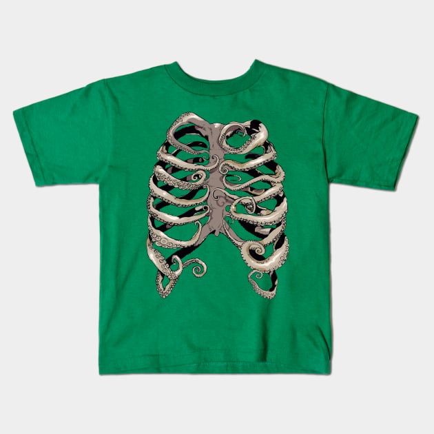 Your Rib Is an Octopus Kids T-Shirt by huebucket